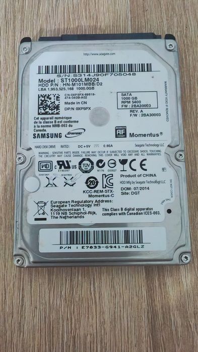 Hard Disk Laptop Seagate  1TB SATA 2.5"