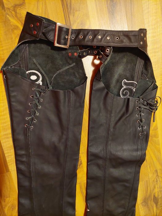Pantaloni Icon-moto,piele naturala ideal moto,chopper,rock,, M
