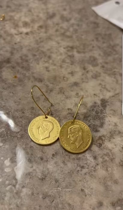 Fac cercei coliere , salbi din monede frank iosif placate cu aur de 24