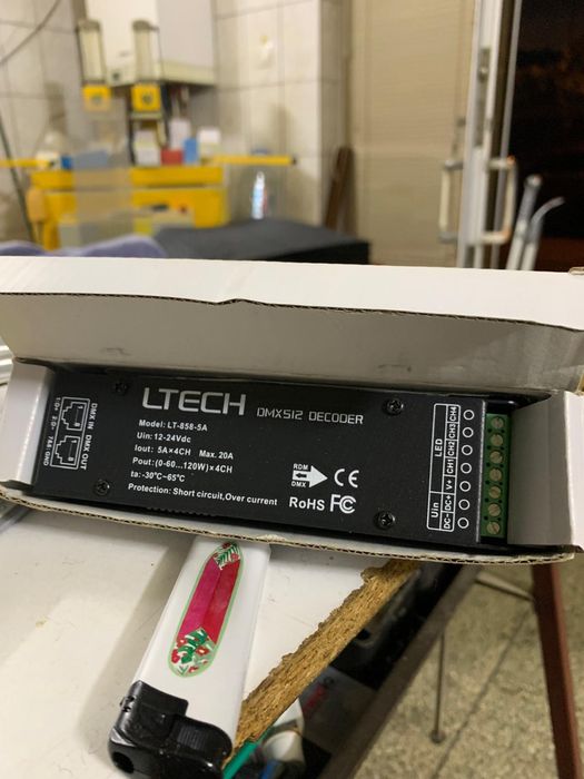 Decodor de semnal DMX pentru tensiune constantã 12-24V DC 240/480W