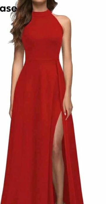 Елегантна дамска червена рокля