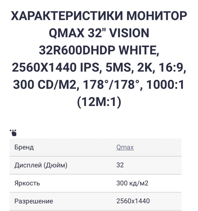 QMAX 32” Vision, 2K IPS — На Запчасти