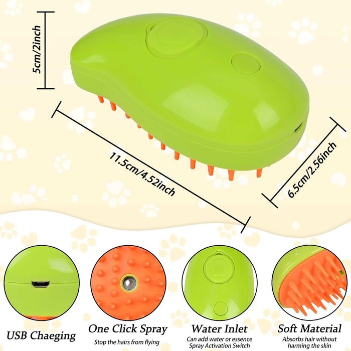 PetSpa спрей масажна четка за домашни любимци – презареждаема (USB)