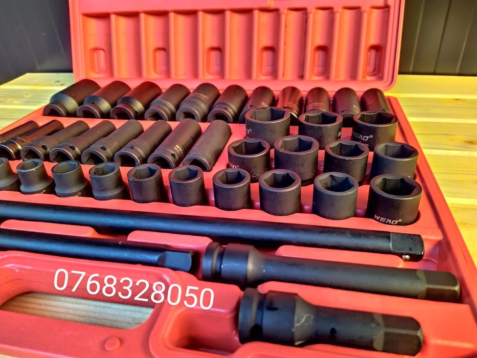 Trusa chei tubulare de impact 43 piese, 38mm, 78mm, 9-30mm, 1/2