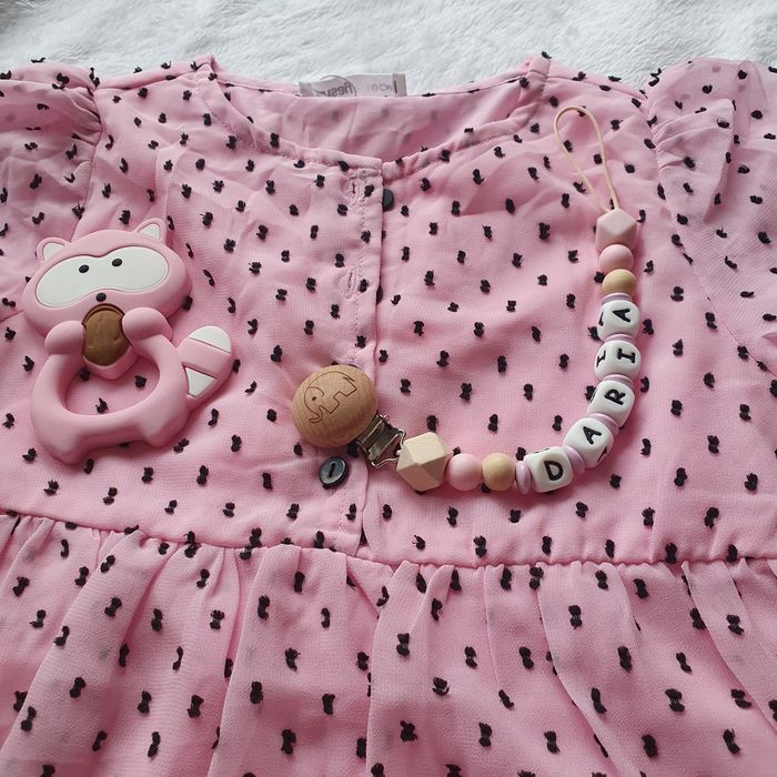 Lant pentru suzeta handmade, personalizat cu numele DARIA