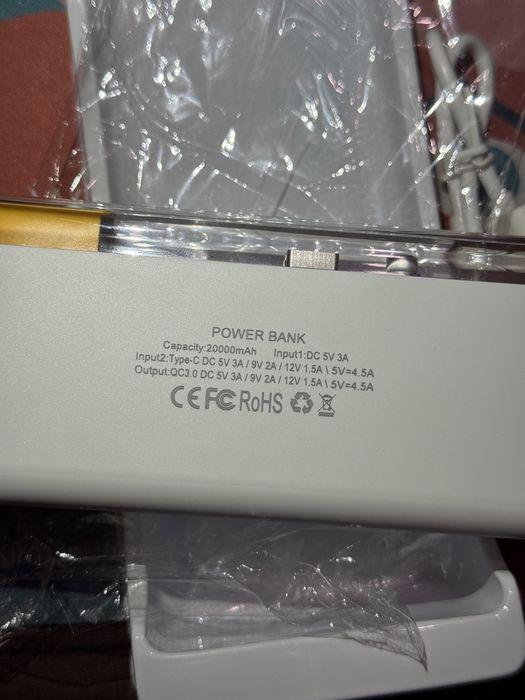 Baterie externă Cyberpunk 20000mAh Power Bank USB-C - Nouă