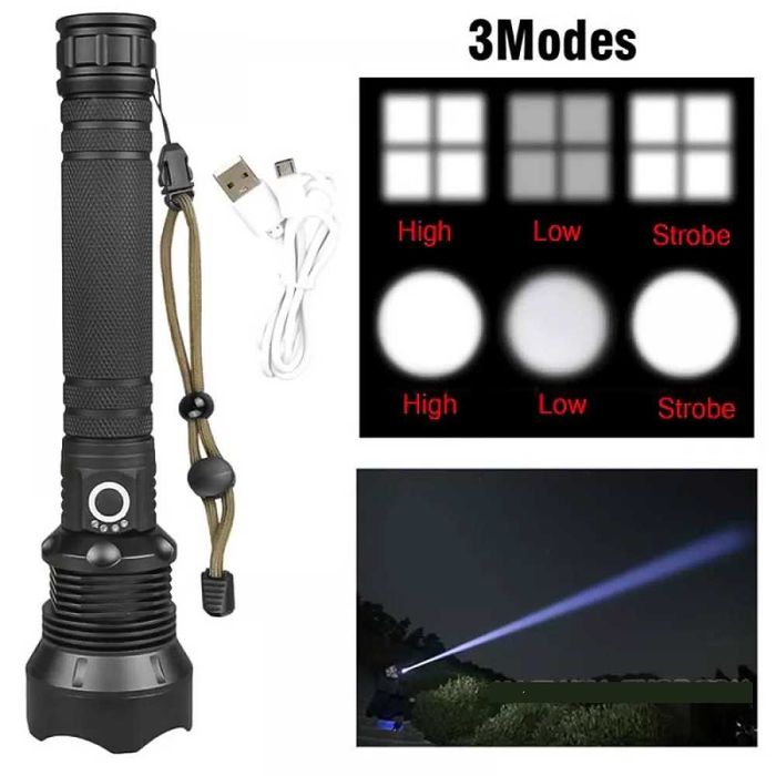Мощен презареждаем фенер със зуум X-BALOG P90 POWER LIGHT