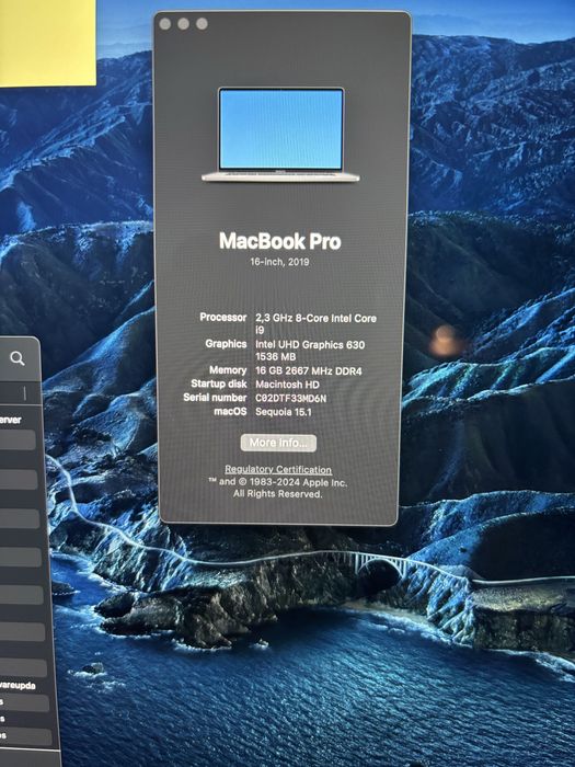 MacBook Pro  A2141 16 Inch / I9 / 1TB SSD