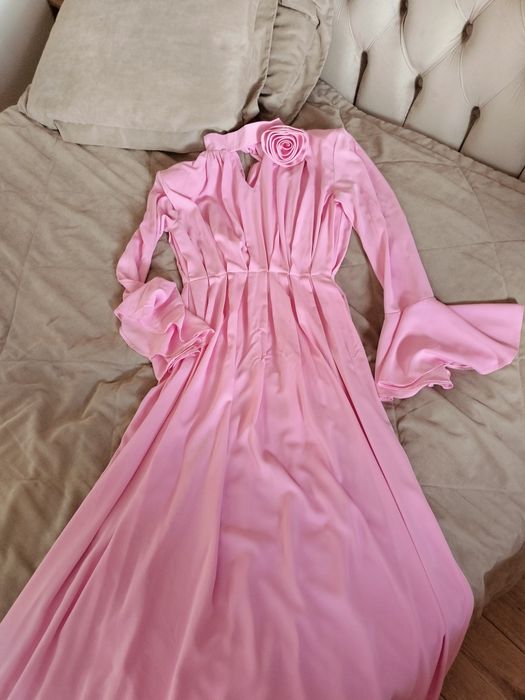 Платье вечернее розовое и зелёное