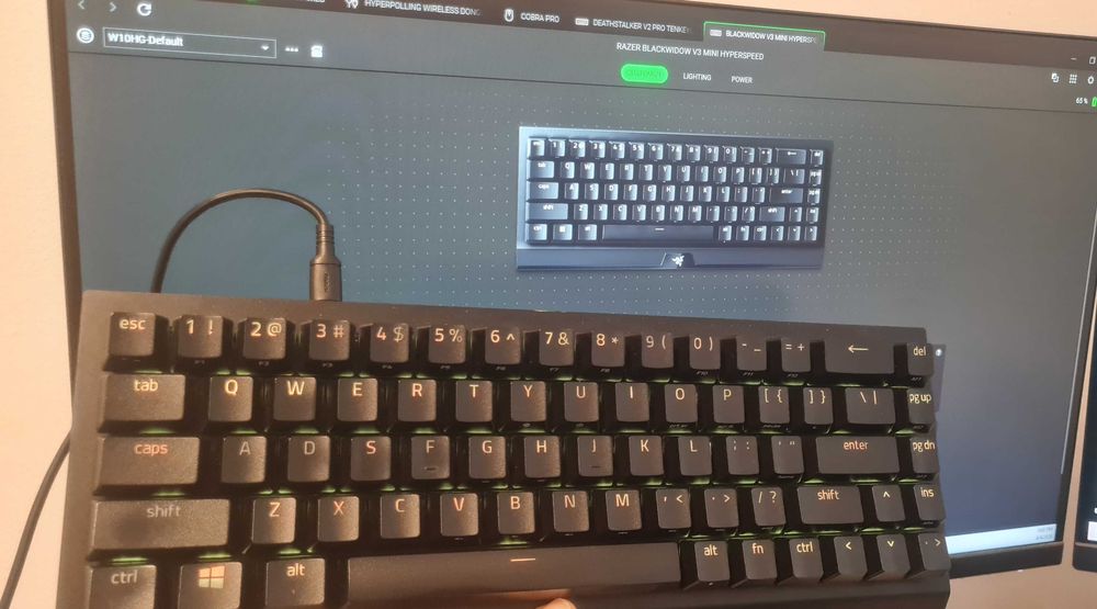 Tastatura Razer Blackwidow v3 mini hyperspeed yellow switch silent