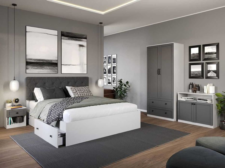 Set Mobila Dormitor Grafit C14 - Transport Gratuit in 4-10 zile