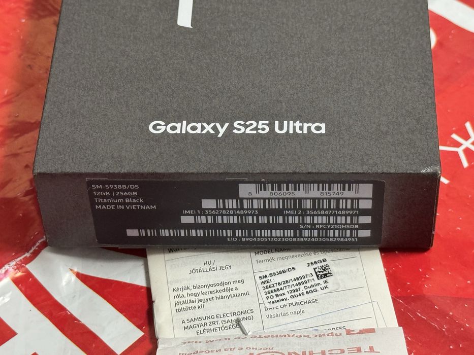 ***КАТО НОВ 256GB Samsung S25 Ultra Technopolis Гаранция 2027 Black