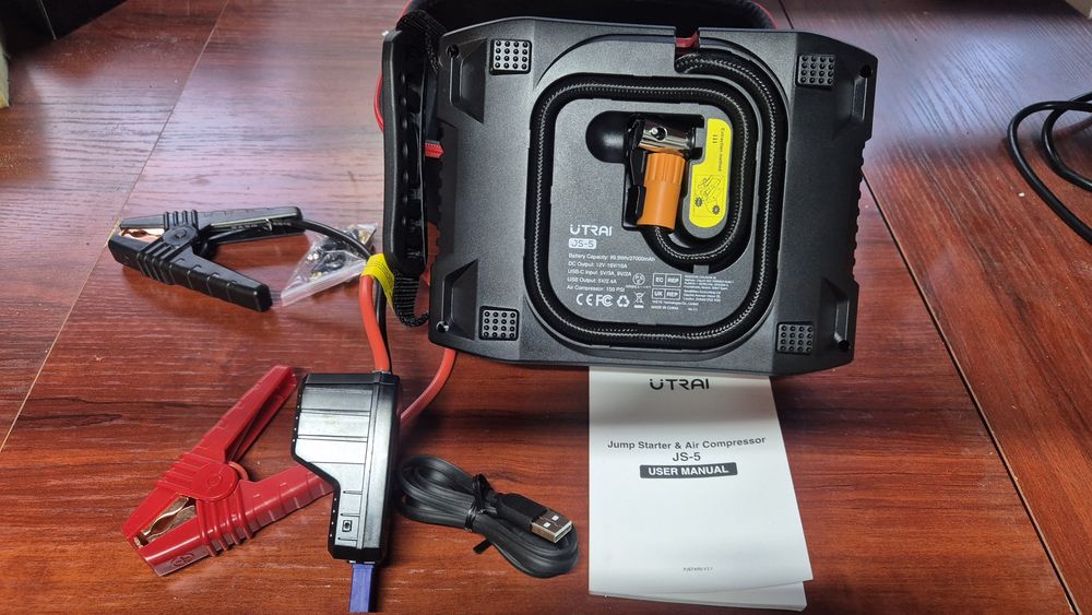 Голям Jump Starter Стартов бустер за автомобили с вграден компресор и лед фенер