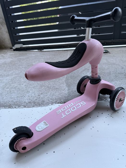 Trotinetă copii 2in1 premium Scoot & Ride HighwayKick 1 Rose