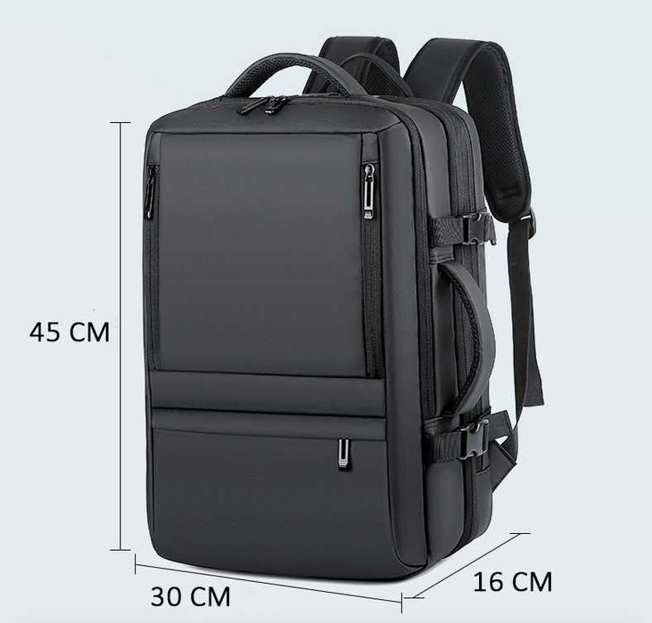 Rucsac Calatorie WizzAir, Extensibil, Business, 40 L, Negru, OBRALIX®