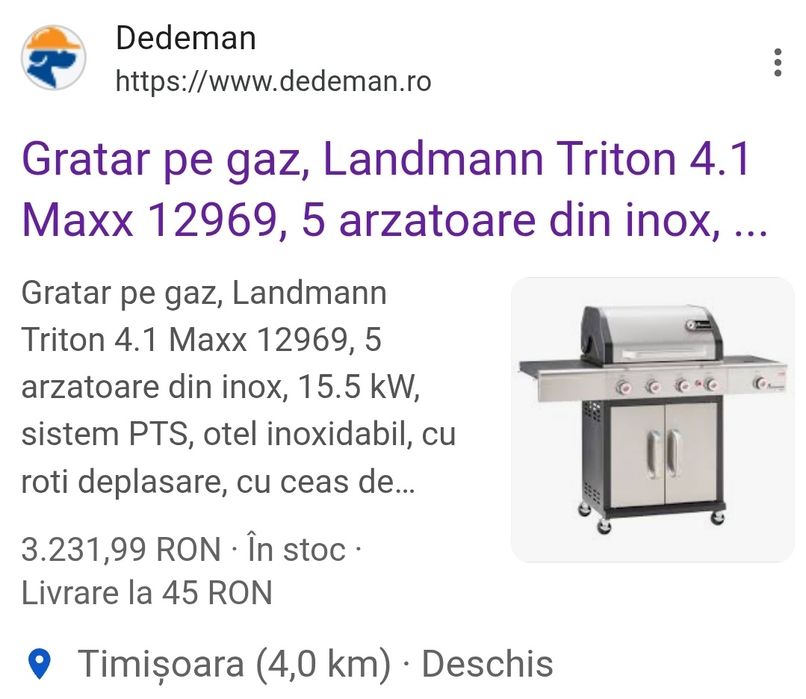 Vand Gratar pe gaz, Landmann Triton 4.1 Maxx, 5 arzatoare din inox