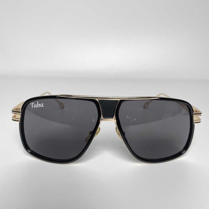 Солнцезащитные стеклянные черные квадратные очки SUN-6615-black