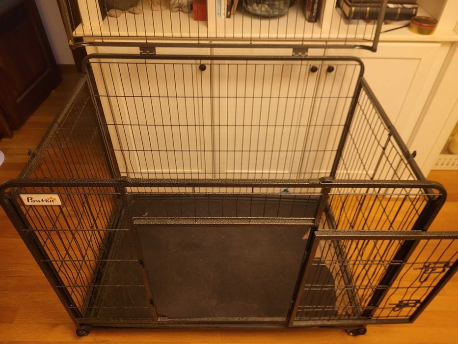 PawHut Kennel pentru Caini Pliabil
Usa cu Blocare 4 Roti