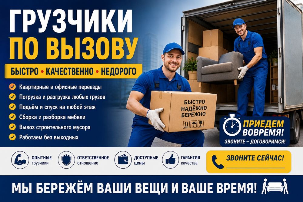 Грузчики по вызову 24/7