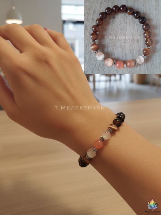 Браслеты из микса камней. Изделия ручной работы. Более 50 видов.