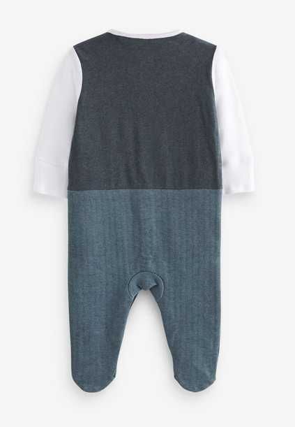 Pijama intreaga eleganta cu papion, 86cm, 12-18 luni