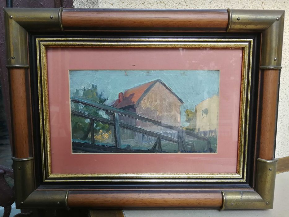 Pictura Ulei Aurel Bordenache 1924 - Peisaj Vechi Interbelic