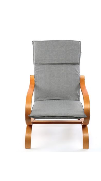 Fotoliu Kring Hemming, cadru curbat, 60x60x90 cm, material textil, Gri