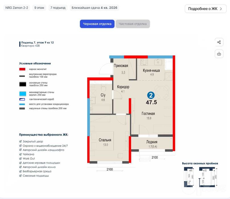 ИПОТЕКА Есть! Новостройка с газом, сдача в ноябре! (White Box) (Б,Г)