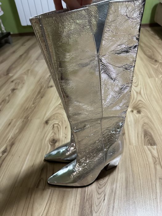 Нови! ZARA 39 кожени ботуши Лимитирани