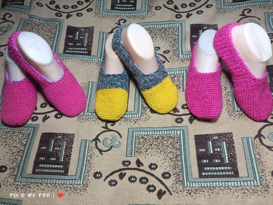 Вязаные  тапочки