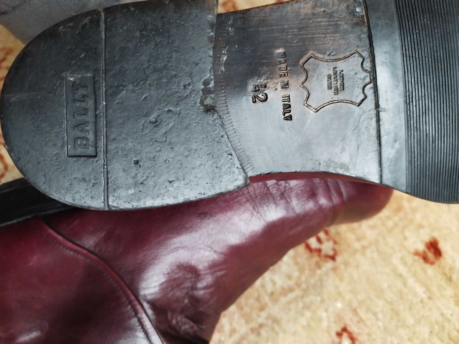 Bally винтидж мъжки боти цвят Бургунди 42