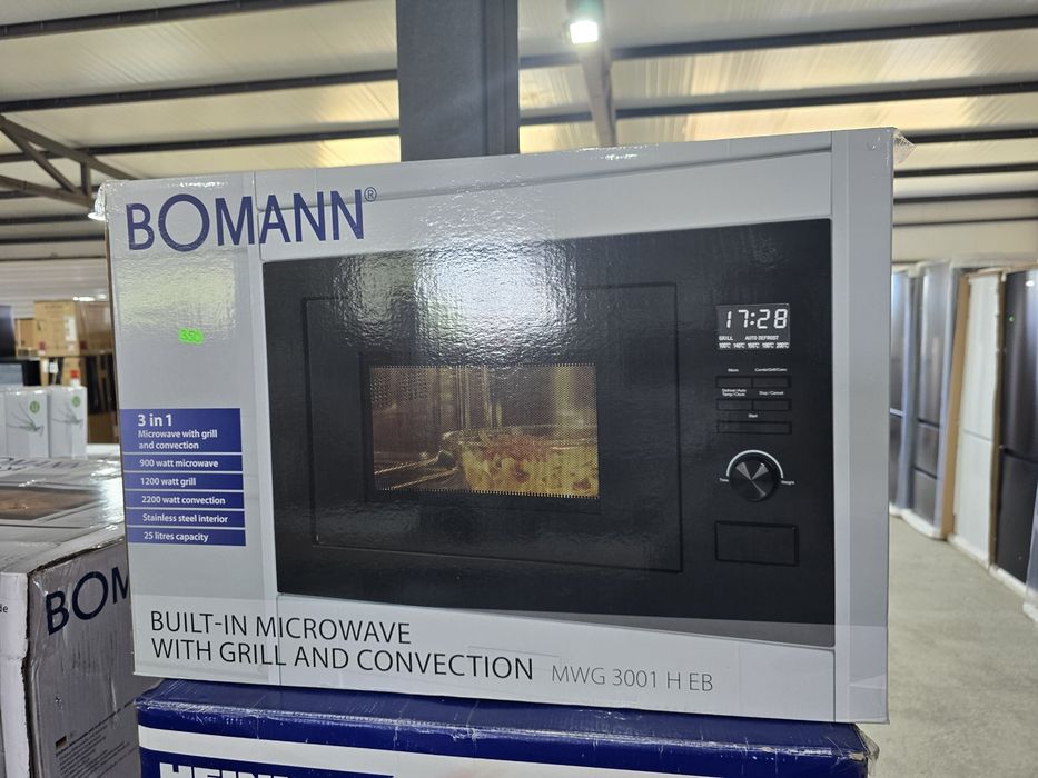 Нова микровълнова за вграждане  25L 900W Bomann