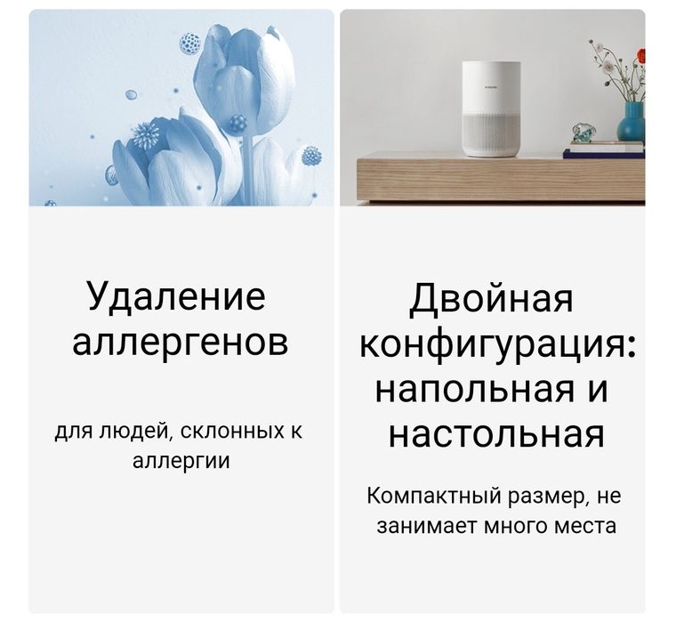 Очиститель Воздуха Xiaomi Smart Air Purifier 4 Compact 1 Год Гарантия
