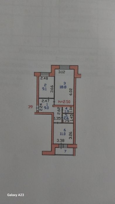 Продам 2 ком.квартиру район береке