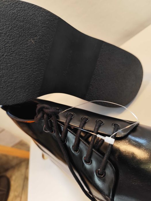 Ghete lace up 45 premium Massimo Dutti NOI piele naturala lucioasa