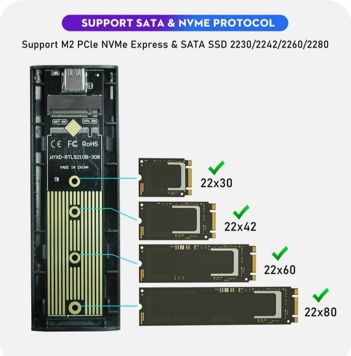 Корпус переходник nvme usb ssd m2 2v1: 400 000 сум - Аксессуары и ...