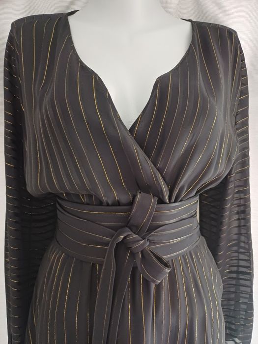 Massimo Dutti елегантна черна рокля, размер 40