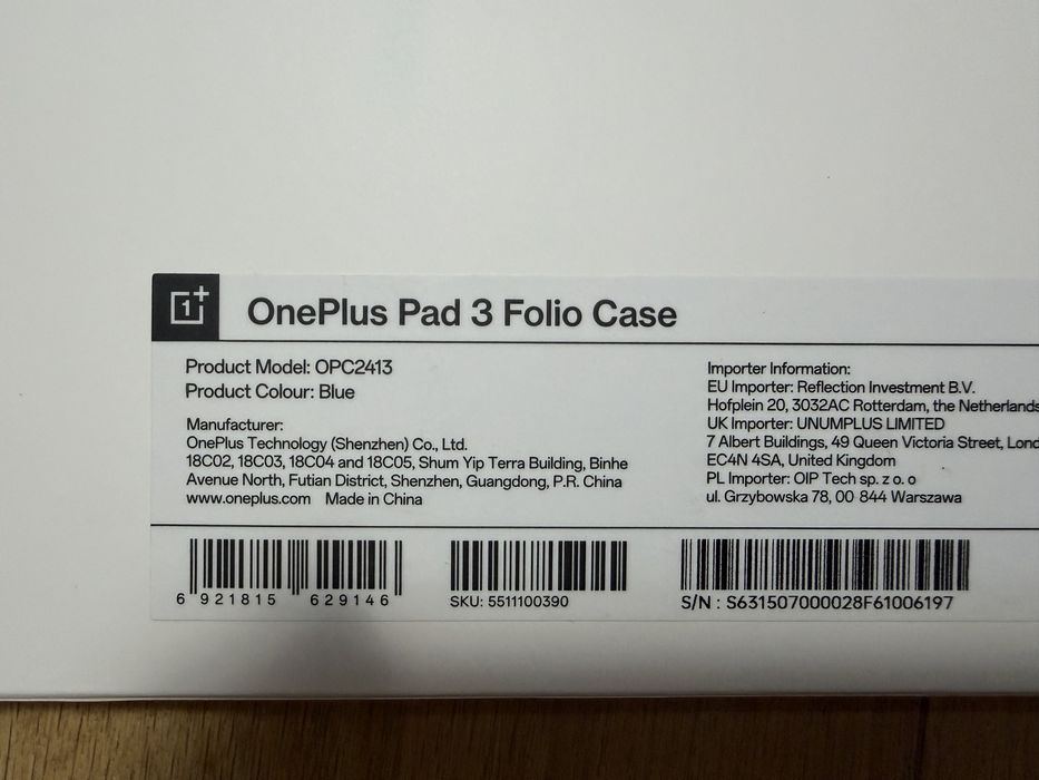 Таблет OnePlus Pad 3, 13.2", 16GB, 512GB син. Гаранция 2 години Емаг + OnePlus Pad 3 Folio Case