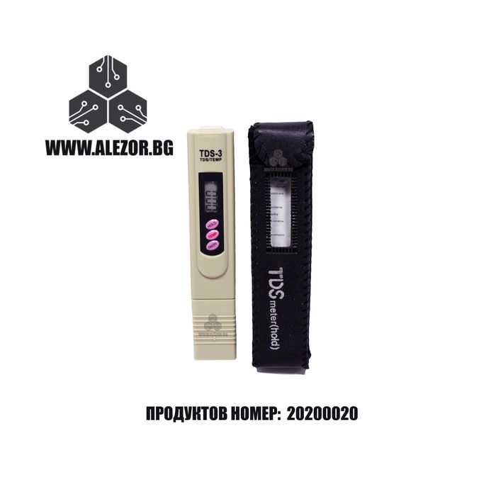 TDS метър 2в1, 0~9990ppm, 0° С - 50° С, тдс твърди частици, 20200020
