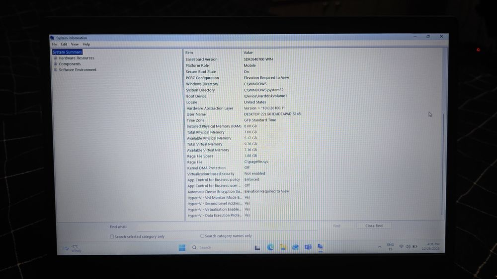 Laptop Lenovo IdeaPad S145-15IWL, tastatură Spaniolă