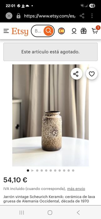 Vaza din ceramica,vintage,realizata cu tehnica Fat Lava