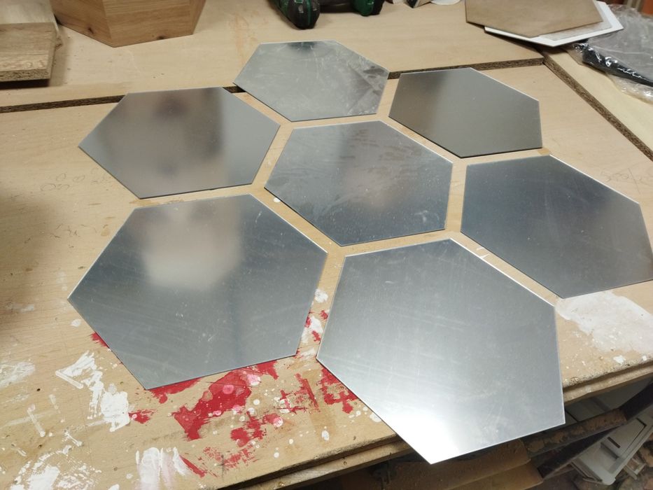 Етажерка,стенен панел,огледало,шестоъгълник,хексагон .