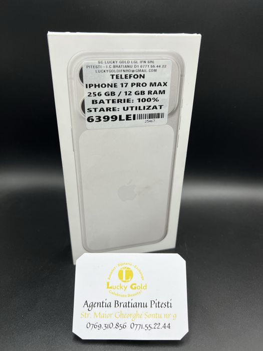 Iphone 17Pro Max 256GB 12GB Ram 100% Baterie cod produs 25467