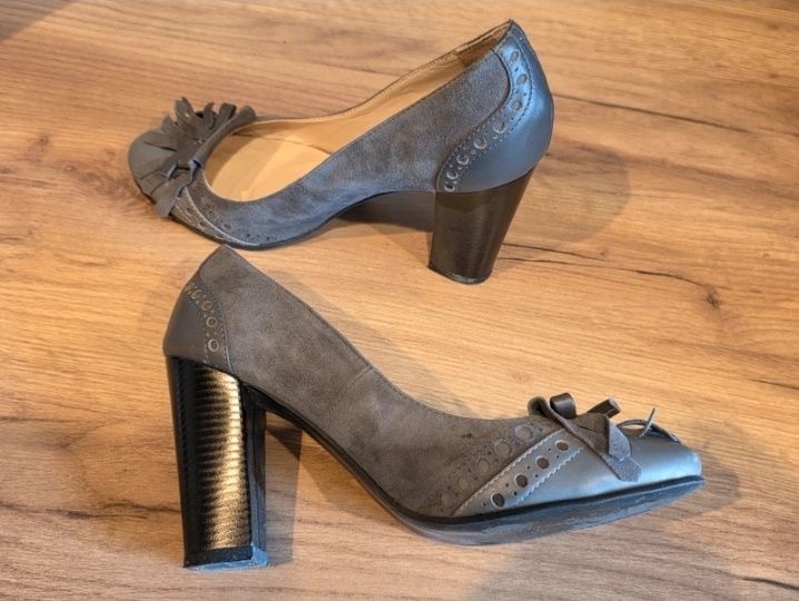 Pantofi cu toc din piele naturala Botta marimea 38