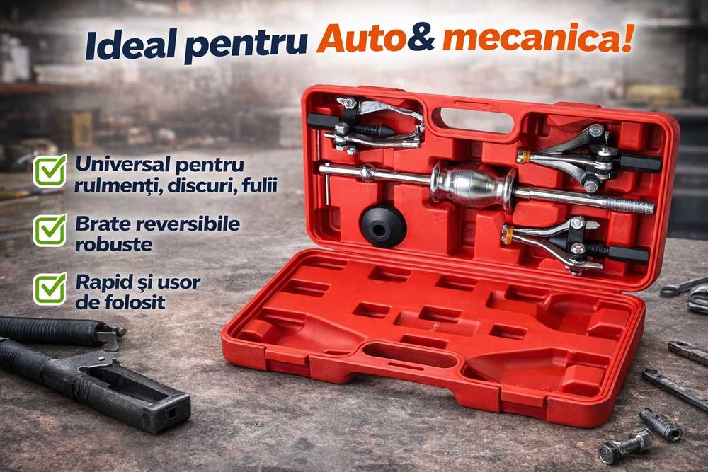 Extractor cu 3 brate reversibile pentru rulmenti si discuri