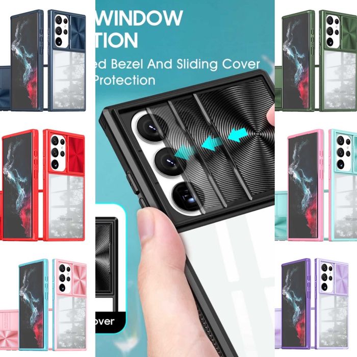 Husa transparenta cu protectie metalică pt Samsung Galaxy S23 Ultra 5G