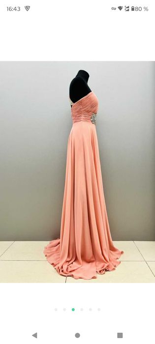 Rochie de seară mărimea XS cu pietre și draperie France