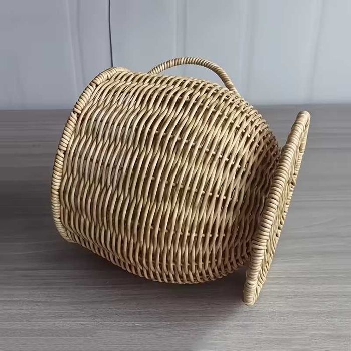 Голяма ратанова кошница Органайзер за кафе капсули Бохо стил