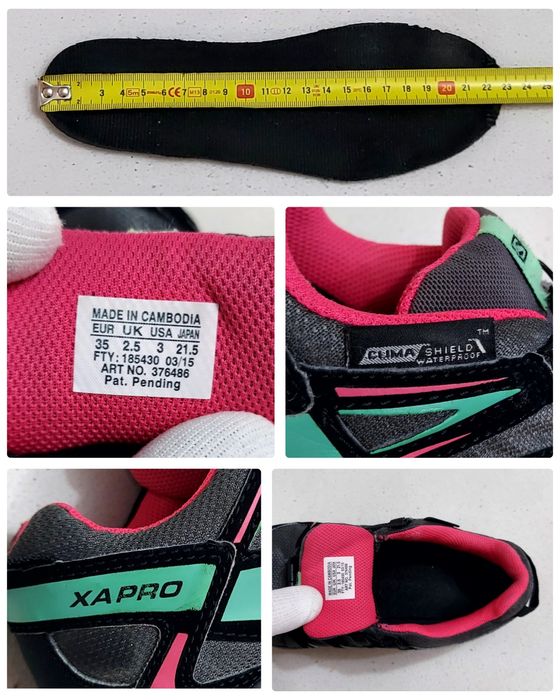 Ghete Salomon Novo XA PRO 3D, pantofi impermeabili Waterproof Clima Shield, mărimea 35 EU