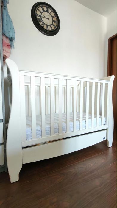 Pătuț copii Tutti Bambini – lemn masiv + saltea